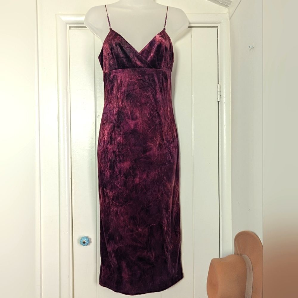VTG Ceduxion Velvet Slip Jewel Dress M FairyGrunge Whimsigoth 90s Y2K Charmed